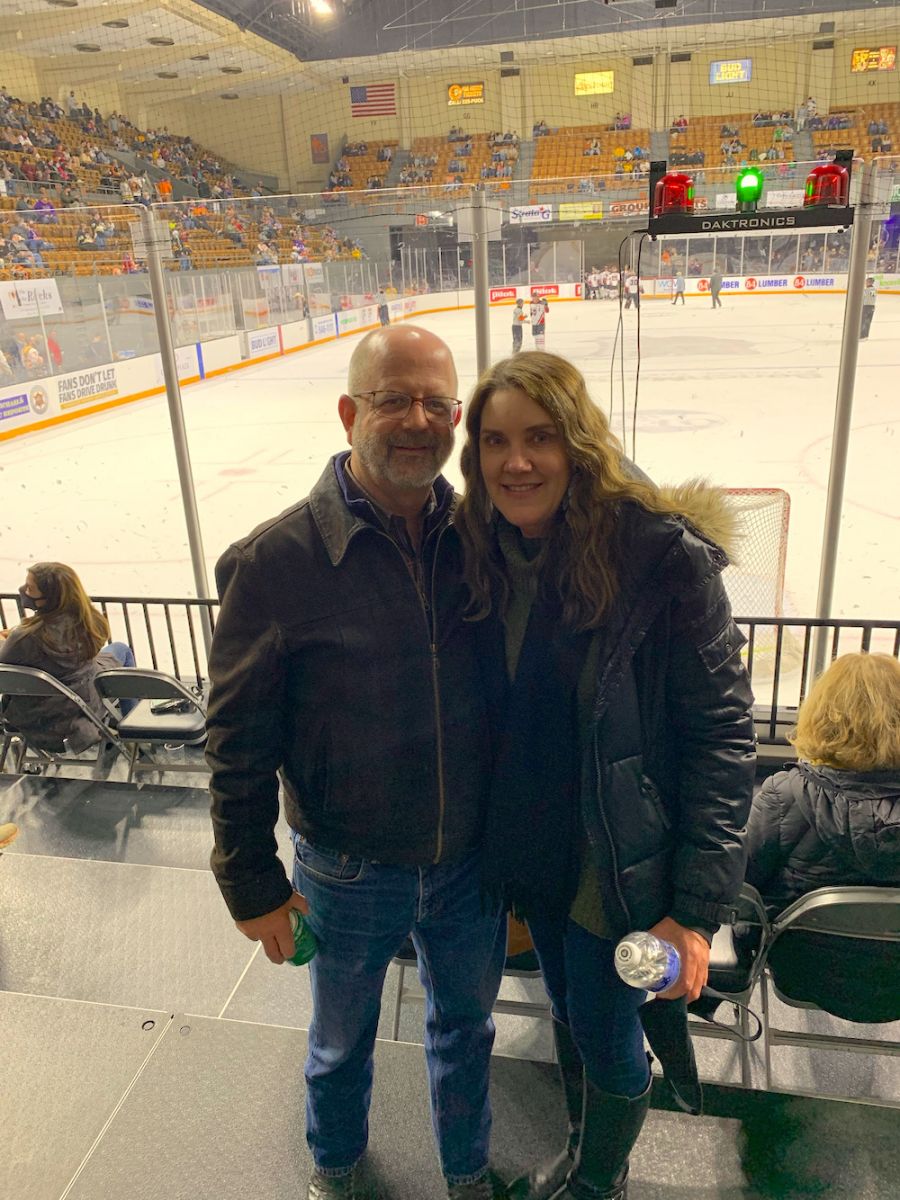 Dr Wilson And Nancy At An Ice Bears Hockey Game